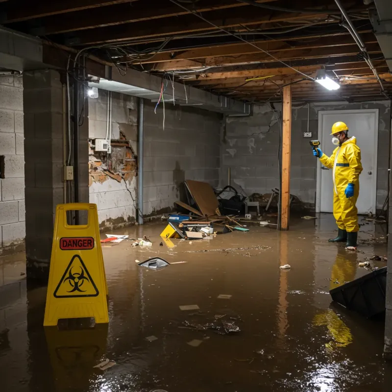 Flooded Basement Electrical Hazard in Saint John, MO Property